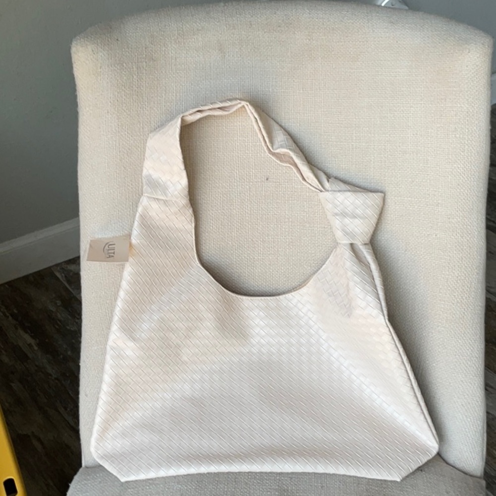 Ulta Beauty Cream Shoulder Bag with Slouchy Design